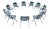 Vintage Italian modern open armchairs, model DSC 106 Chair 11 seats available, this listing is for a set of 5. Emilio...