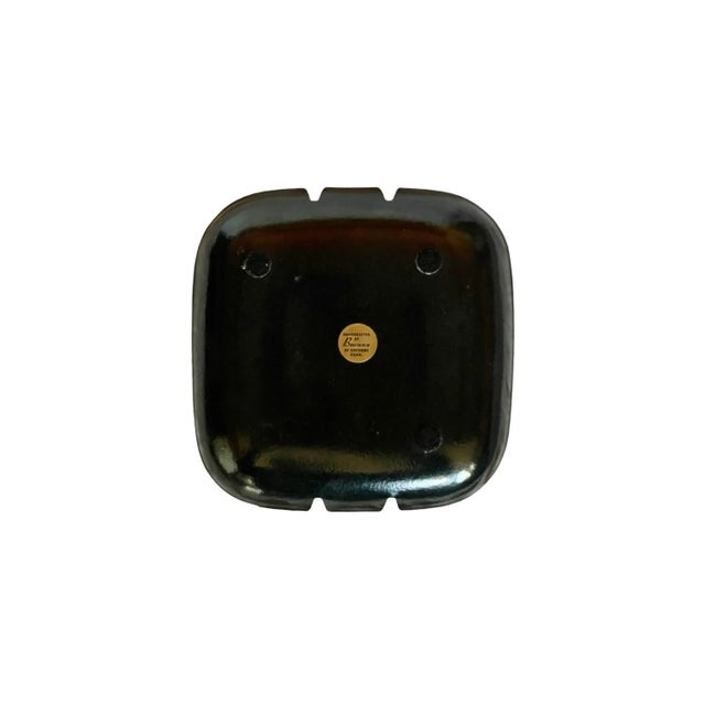 1960s 1960s Enameled Metal and Teak Cigarette Box and Ashtray For Sale - Image 5 of 5