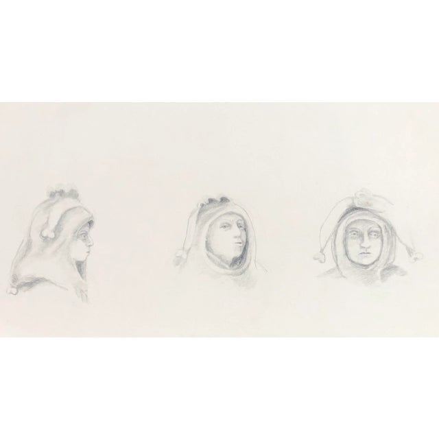 1970s Adrienne Anderson Portrait Study Drawing For Sale