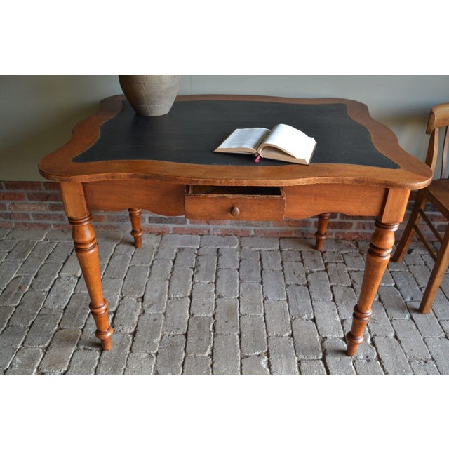 Wood Biedermeier Mahogany Writing Table with Chair, Set of 2 For Sale - Image 7 of 8