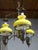 Large Vintage 3-Light Chandelier in Brass, Iron, and Glass, 1970s For Sale - Image 4 of 18