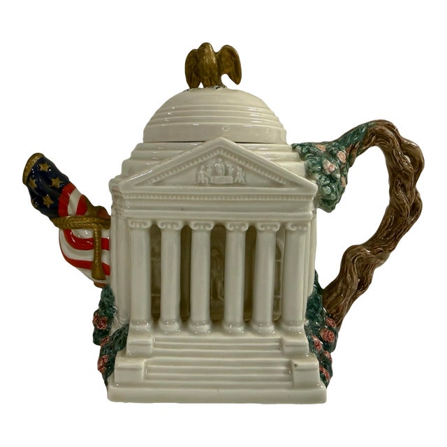 1990s Limited Edition "The Jefferson Memorial" Teapot With Lid Produced by Fitz and Floyd For Sale