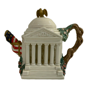 1990s Limited Edition "The Jefferson Memorial" Teapot With Lid Produced by Fitz and Floyd