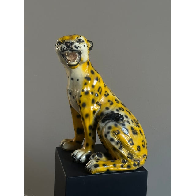 Mid-Century Modern Italan Ceramic Cheetah, 1970s For Sale - Image 3 of 16