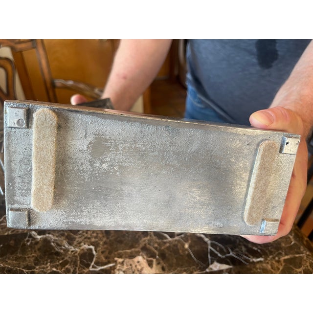 1990s Wood Box With a Silver Top With Modern Peacocks For Sale - Image 6 of 6