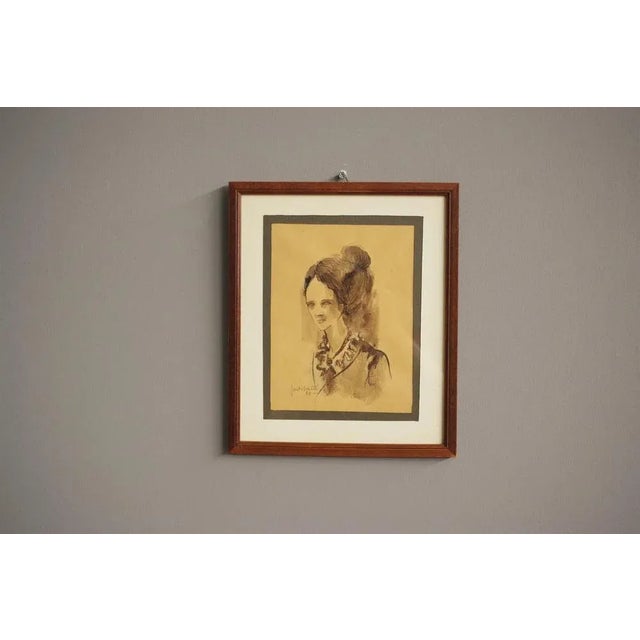 Modern Woman's Face, 1968, Work on Paper For Sale - Image 3 of 5