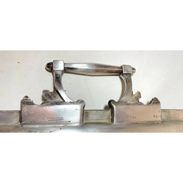 Huge Rare Antique 1857 Reed & Barton Silver Plate Art Deco Serving Tray Platter For Sale - Image 9 of 16