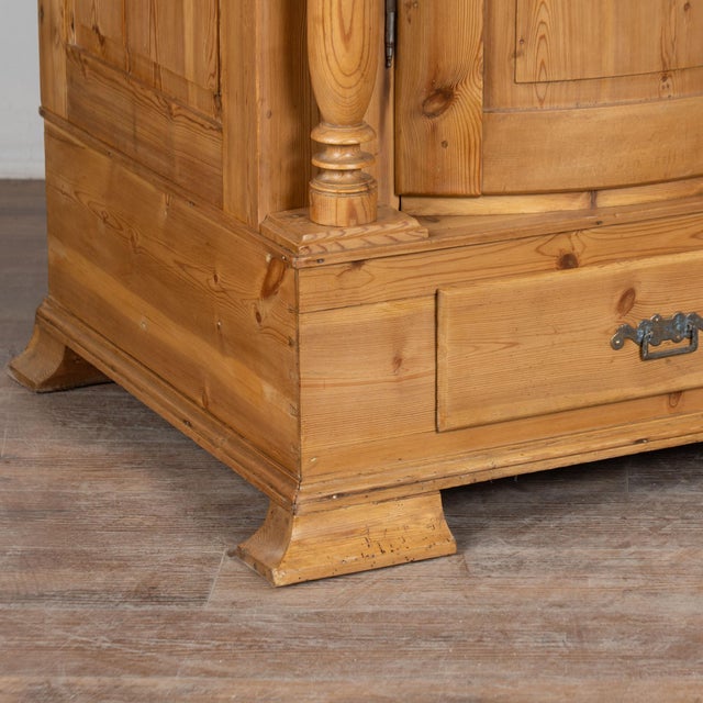 Brown 19th Century Large Danish Pine Armoire With Two Bowfront Doors For Sale - Image 8 of 11