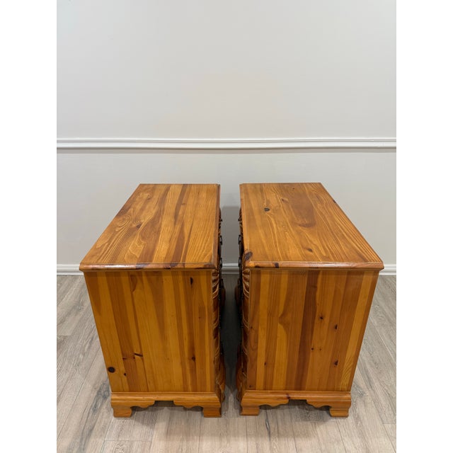 1990s Lexington Link Taylor Carved Shell Pine Chest of Drawers /Nighstands, A Pair For Sale - Image 10 of 12