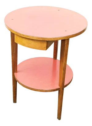 Italian Plastic Laminate and Wood Side Table, 1960s
