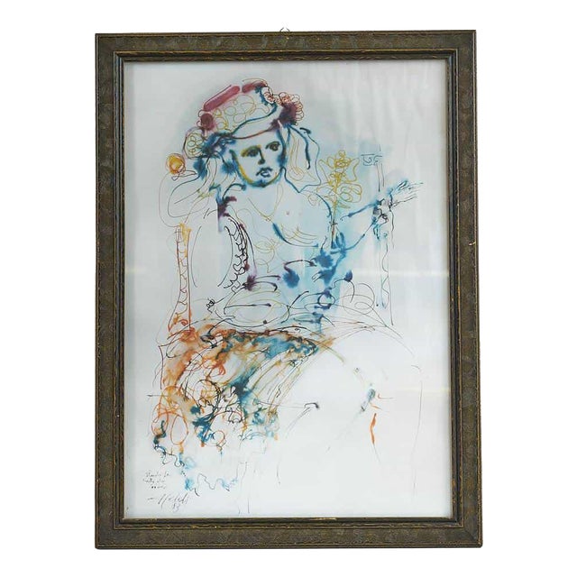 Celati, Figure, 1980s, Artwork on Paper For Sale