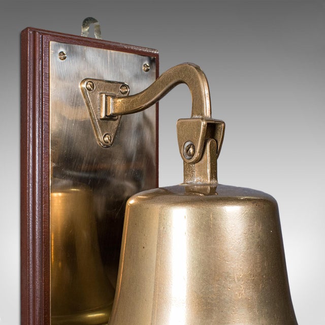 Vintage School Dinner Bell, English, Brass, Playground Ringer, Mid Century For Sale - Image 6 of 9