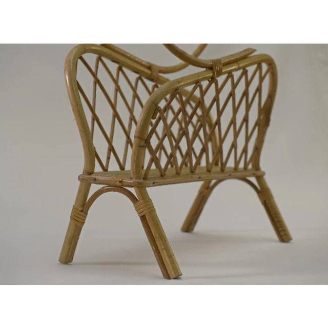1960s Vintage Rattan Magazine Holder, 1960 For Sale - Image 5 of 9