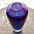 Contemporary Joseph Nielander Water Veil Art Glass Vase – Amethyst Teal Cobalt Sculptural Studio Glass For Sale - Image 3 of 7