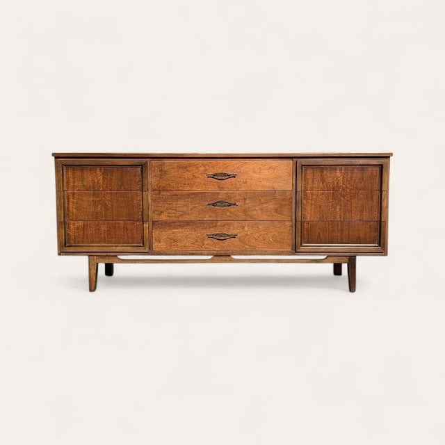 Late 20th Century L.A. Period Furniture Nine-Drawer Walnut Dresser For Sale - Image 14 of 18