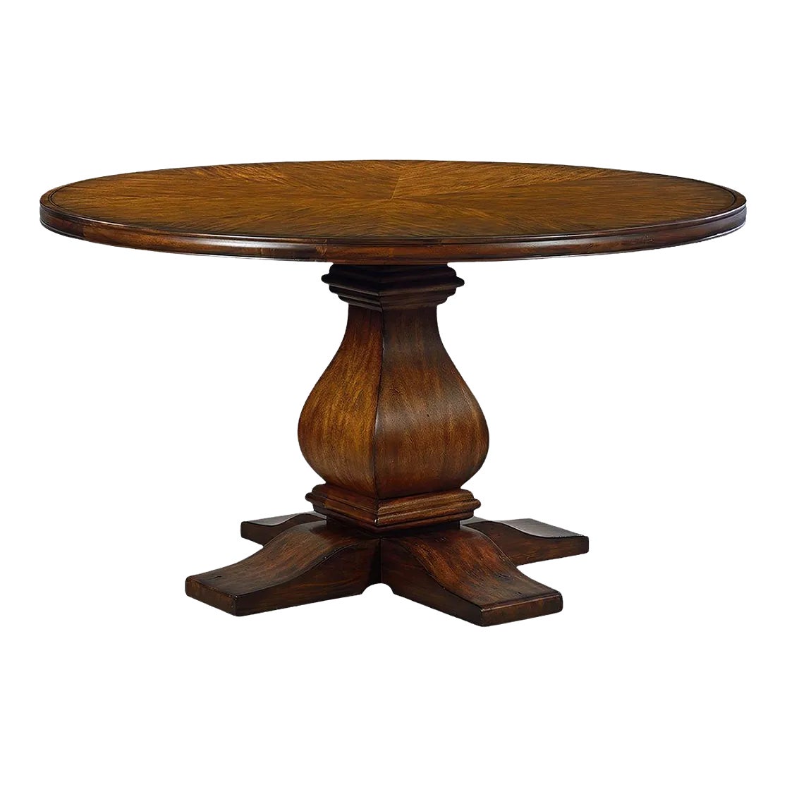 Rustic Round Wood Dining Table | Chairish
