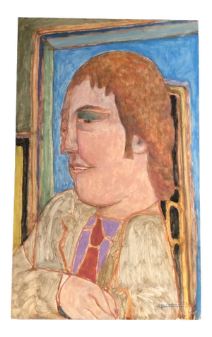 Original E.J.Hartmann Abstract Modernist Portrait Painting 1970’s