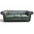 Chesterfield Three-Seater Sofas in Green Leather, Set of 2 For Sale - Image 5 of 8