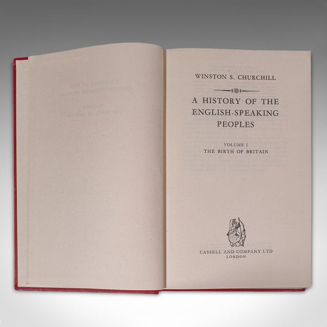 English Vintage 4 Vols History of the English Speaking Peoples, Winston Churchill, Book For Sale - Image 3 of 12