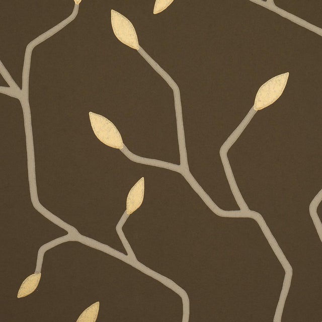 Contemporary SAMPLE - Schumacher Cymbeline Wallpaper In Chocolate For Sale - Image 3 of 5
