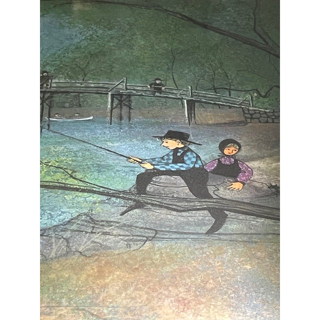 Green P. Buckley Moss "Concord Bridge" Signed Lithograph 63/1000 Framed Matted For Sale - Image 8 of 17