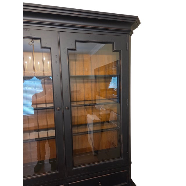 Wood 1990s Ethan Allen Custom Classics Spencer China Cabinet Display Curio Bookcase Hutch For Sale - Image 7 of 16
