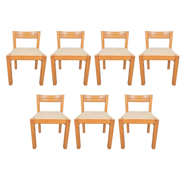 Vintage Pine Dining Chairs by Martin Visser for T Spectrum, 1960s, Set of 7 For Sale