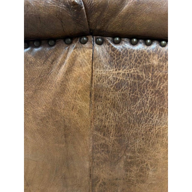 Pair of English Library Club Chairs in Hand-Finished Cognac Leather For Sale - Image 14 of 18