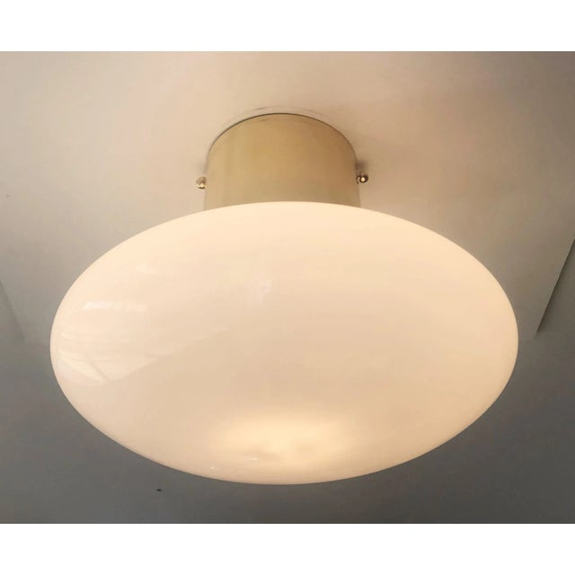 Fabio Ltd 21st Century Uno Polished Brass and Glossy White Murano Flush Mount by Fabio LTD For Sale - Image 4 of 8