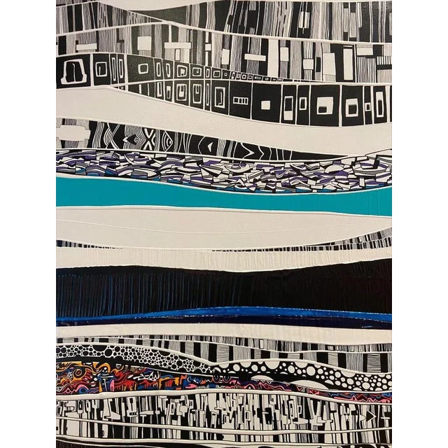 AntartiKa - Alain Carpentier Vertical Format - 30 Figure (92cm x 73cm) Acrylic pencil on canvas. The flat colours are...