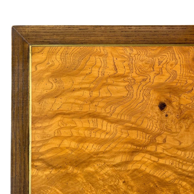 Wood 1970s Parsons Extension Dining Table in Oak and Amboyna Burl by John Richardson For Sale - Image 7 of 9