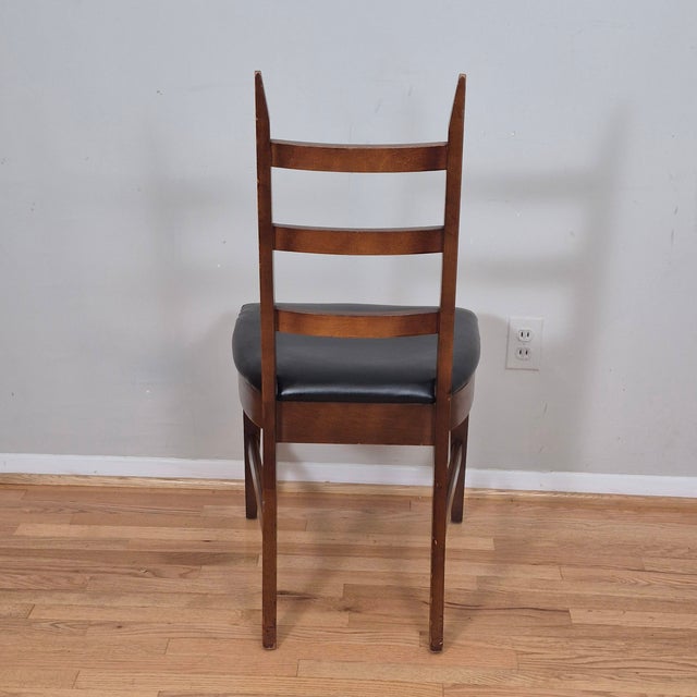Mid Century Modern MCM Lenoir Chair Co. Sculpted Walnut Ladder Back Desk Side Accent Chair For Sale In Washington DC - Image 6 of 10