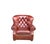 Cinnamon Churchill Tufted Leather Armchair & Ottoman, Newly Dyed, Restoration Hardware Style For Sale - Image 8 of 15
