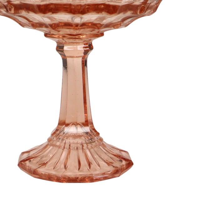 1930s Art Deco Pink Rosaline Pressed Glass Fruit Bowl, 1930s For Sale - Image 5 of 16