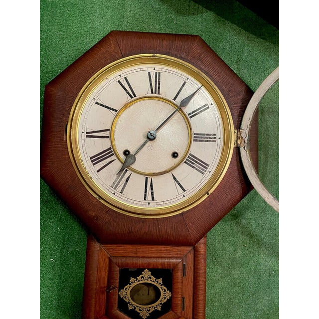 19th Century Ansonia Schoolhouse Style Wall Clock Chairish