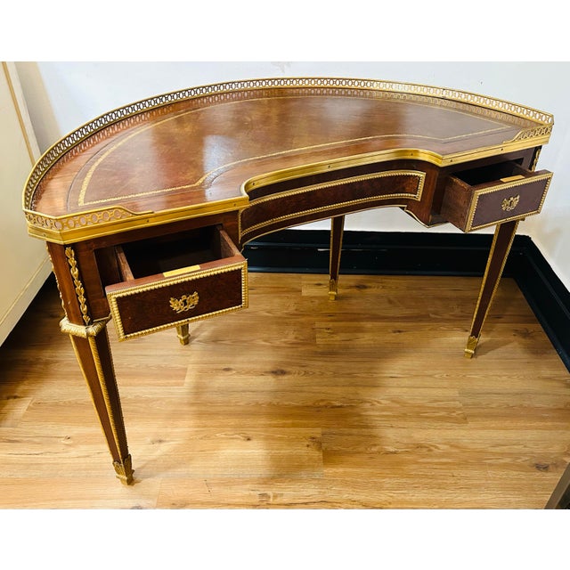 French Louis XVI Style Kingwood Demilune Desk | Chairish