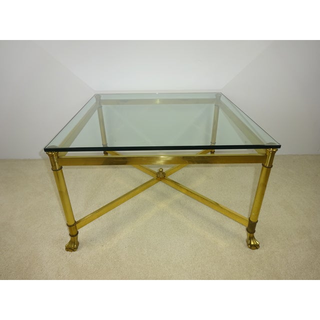 Vintage Square Brass & Glass Claw Foot Table Chairish