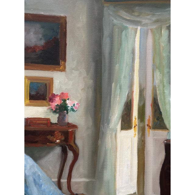 Edith Gert, Woman Reading, 1960s, Oil on Canvas, Framed For Sale - Image 8 of 17