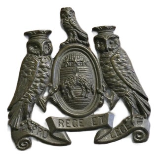 Wall Plaque with Bronze Coat of Arms of the City of Leeds For Sale