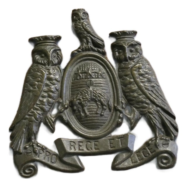 Wall Plaque with Bronze Coat of Arms of the City of Leeds For Sale