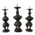 Set of 3 Late 19th Century Japanese Bronze Pricket Buddhist Temple Candlesticks (Meiji Period) For Sale