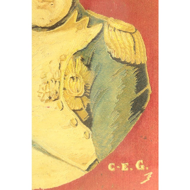 Early 19th Century Christophe-Elie Gantillon Silk Work Portrait of Napoleon I, Framed For Sale In Houston - Image 6 of 12