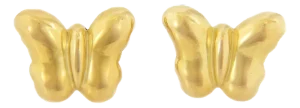 Kieselstein Cord Vintage 18k Yellow Gold Butterfly Clip on Huggie Earrings , 2 Pieces