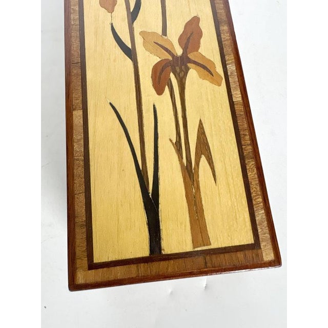 Wood Rectangular Wooden Box with Marquetry Decoration, France, 1950 For Sale - Image 7 of 12