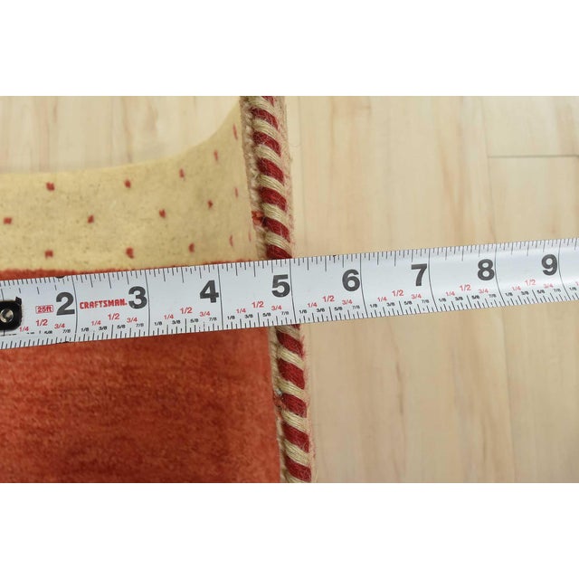 Gabbeh Rug 2’8” X 3’11” Red Wool Contemporary Hand-Knotted Carpet For Sale - Image 9 of 10
