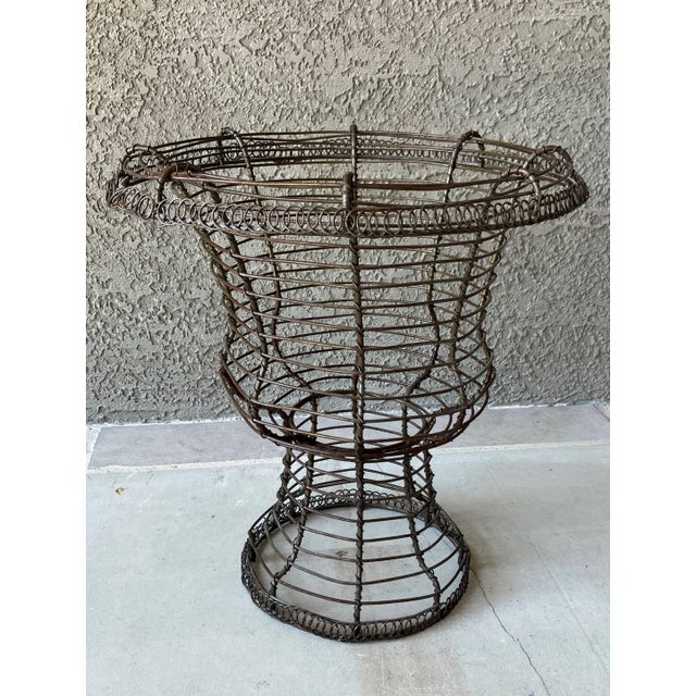 Late 20th-Century Fil De Fer Victorian-Style Wirework Urn-Shaped Planter For Sale - Image 17 of 18