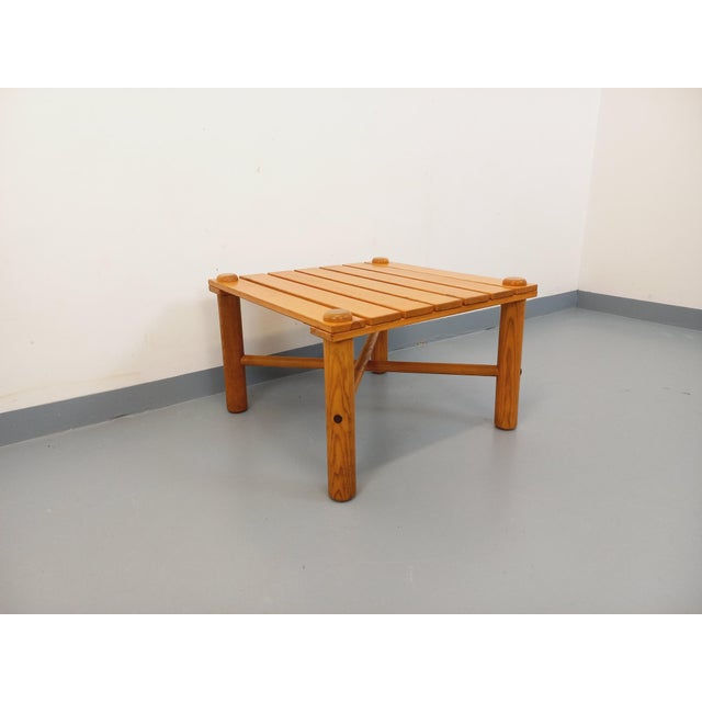 Vintage Square Coffee Table in Pine, 1970s For Sale - Image 14 of 16