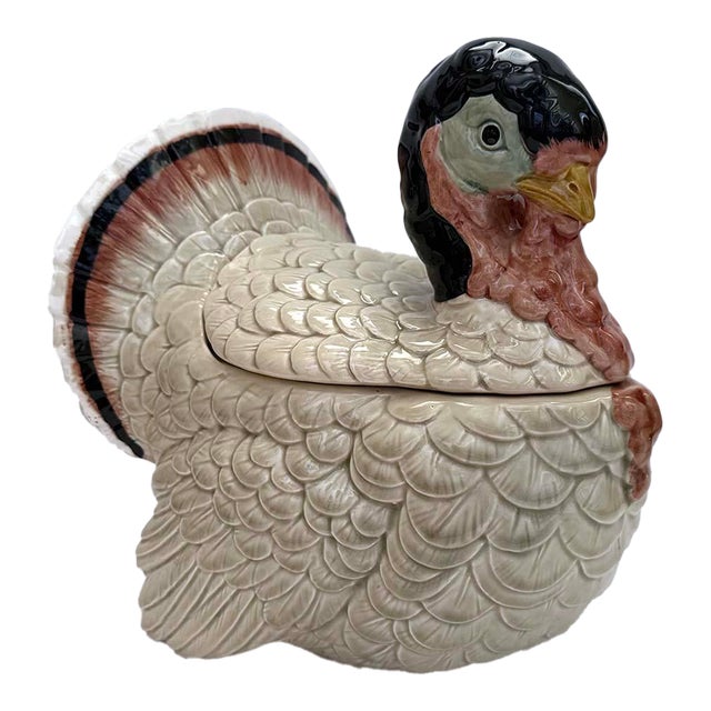 1940s Mid Century Modern Ceramic Turkey Tureen For Sale