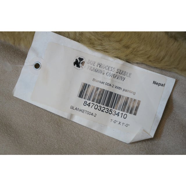 Textile ate 20th Century Chinoiserie Gold Faux Fur Painted Suede Floral Butterfly Throw Blanket 57" X 76" For Sale - Image 7 of 12