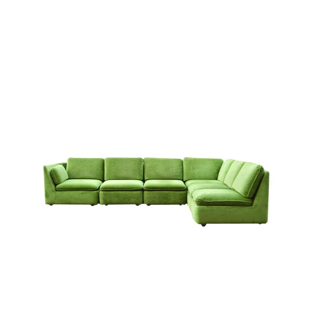 Vintage Modular Lime Green Sectional Sofa from Lübke & Rolf, 1970s, Set of 6 For Sale